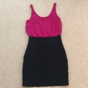 Express black and pink dress